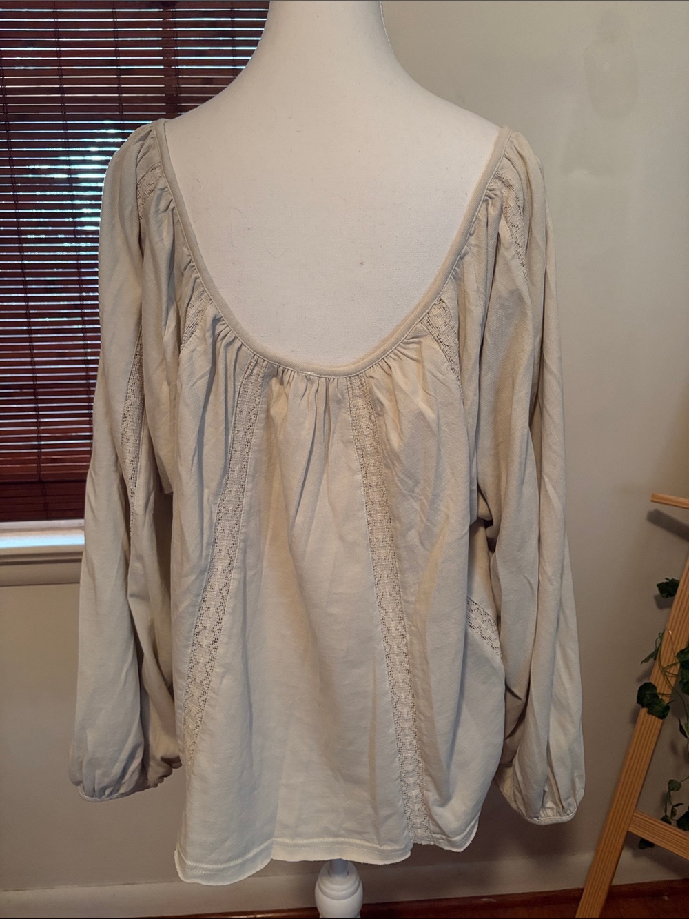 Free People Marla Cream Long-Sleeve Peasant Top - Picture 7 of 9